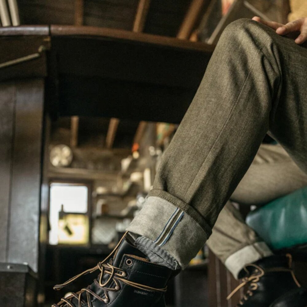 The Pen Slim - Dark Green Raw 10.5oz Selvedge